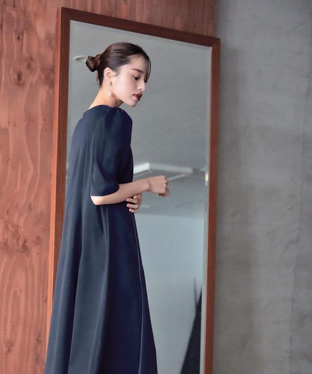 ドレス ワンピース レディース 結婚式 パーティー Callarus Front Lace Pleats Design Onepiece Dress 有 ネイビー系/黒系 M/L ニッセン nissen ドレス ワンピース レディース 結婚式 パーティー Callarus Front Lace