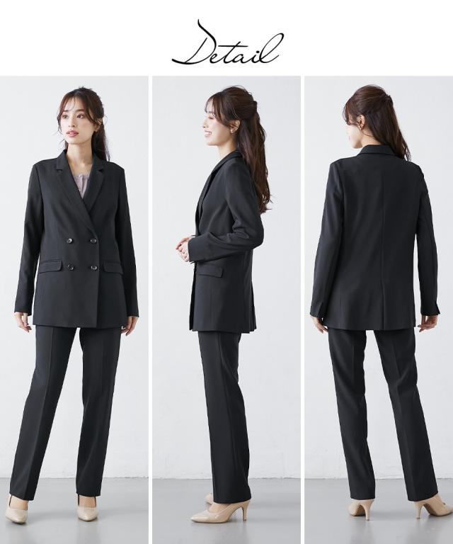 スーツ パンツ 大きいサイズ レディース うすカルタテヨコ ストレッチ