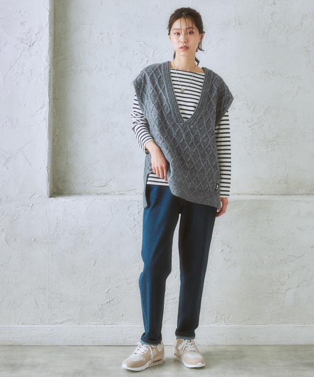 パンツ テーパード レディース moz モズ 後刺しゅうテーパード
