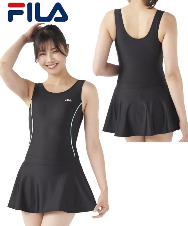 FILA ブラック ジップアップワンピース FILA ブラック ジップアップワンピース