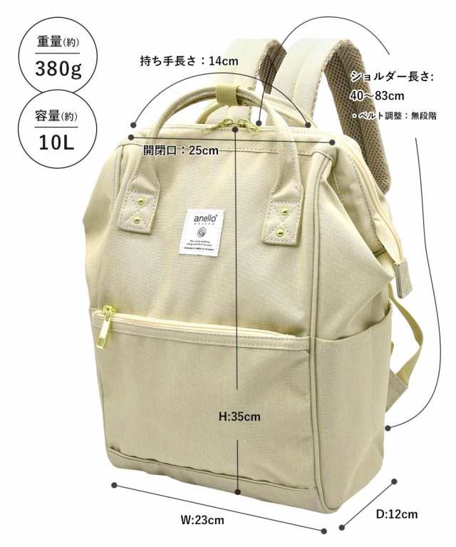 ☆値下げ中☆ anello GRANDE スクエアリュック 10L ネイビー