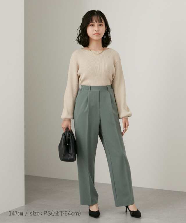 パンツ ワイド 小さいサイズ レディース きれい見えワイド 股下