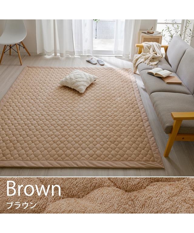ラグ カーペット 絨毯 洗える 綿100％ 防ダニ 抗菌防臭 タオル 地キルトラグ アイボリー/グレー/ブラウン/ブルー 約185×280 5mm /約185×185 15mm おしゃれ ニッセン nissenの通販は