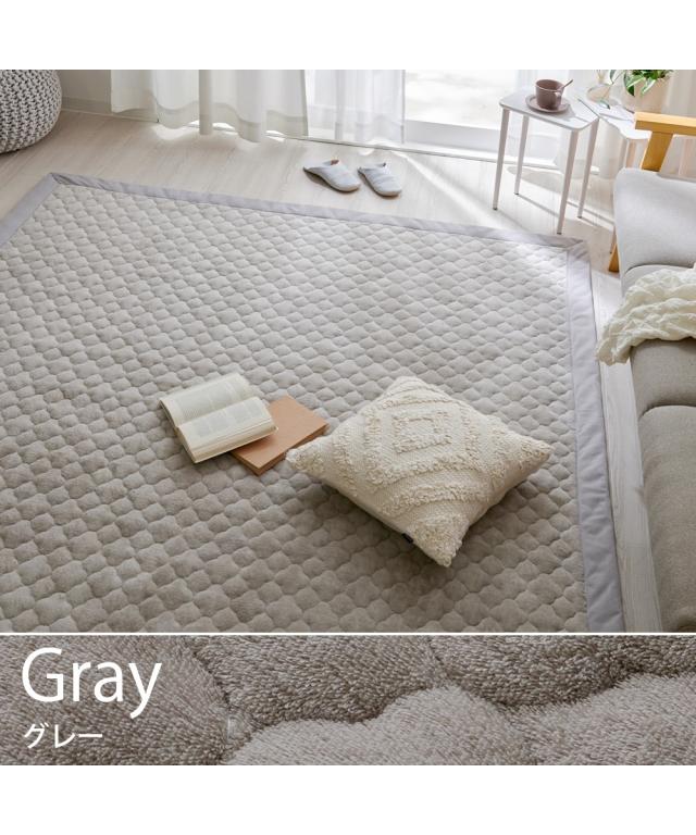 ラグ カーペット 絨毯 洗える 綿100％ 防ダニ 抗菌防臭 タオル 地キルトラグ アイボリー/グレー/ブラウン/ブルー 約185×280 5mm /約185×185 15mm おしゃれ ニッセン nissenの通販は