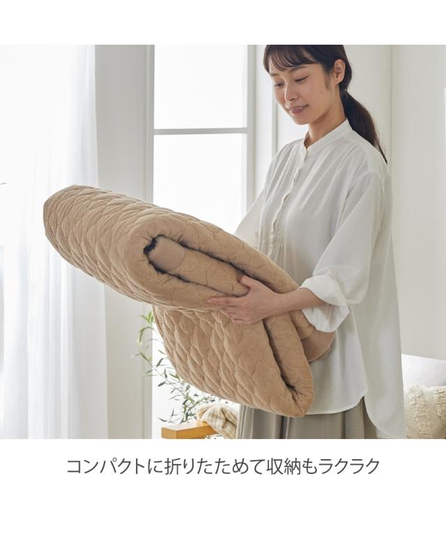 ラグ カーペット 絨毯 洗える 綿100％ 防ダニ 抗菌防臭 タオル 地キルトラグ アイボリー/グレー/ブラウン/ブルー 約185×280 5mm /約185×185 15mm おしゃれ ニッセン nissenの通販は