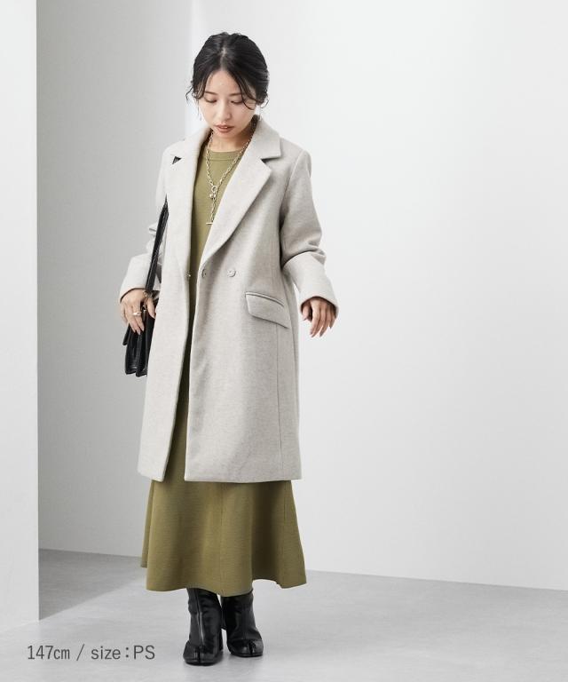 コート 小さいサイズ レディース メルトン ロング 低身長さん 小柄女性