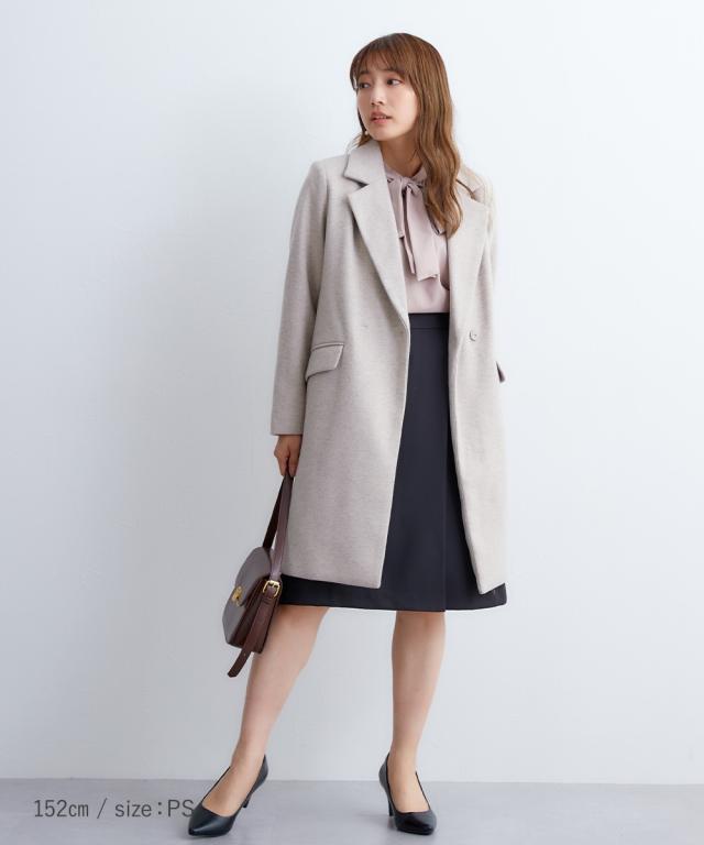 コート 小さいサイズ レディース メルトン ロング 低身長さん 小柄女性