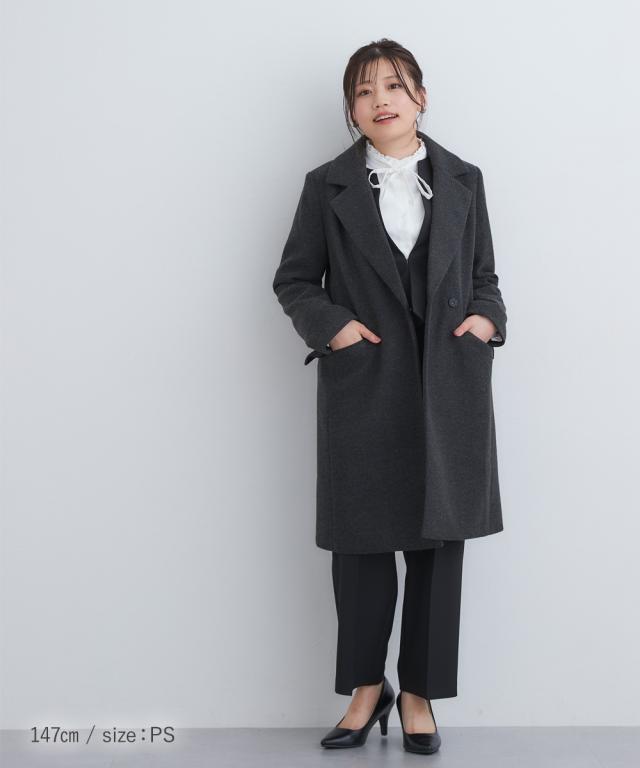 コート 小さいサイズ レディース メルトン ロング 低身長さん 小柄女性