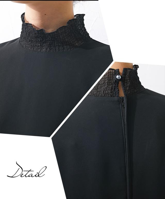 喪服 ワンピース レディース 礼服 日本製生地使用 洗える防しわケープスリーブレイヤード デザイン ｜ 有〔Callarus〕 黒 M/L ニッセン nissen agesugi_sfaの通販は