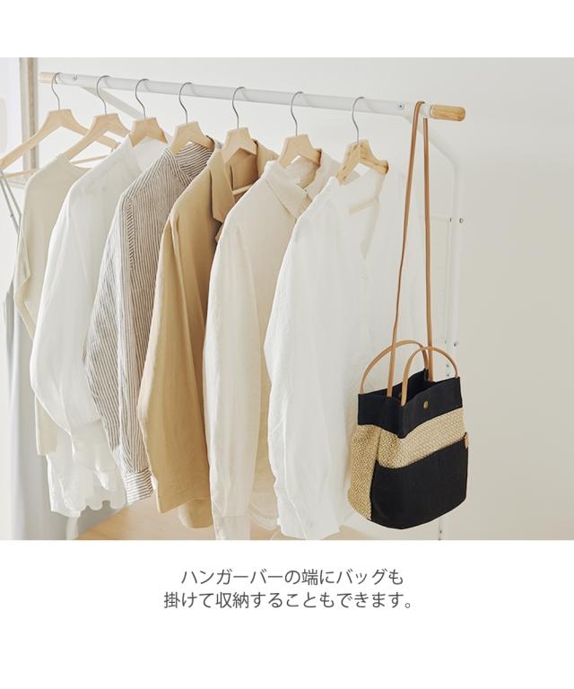 単品配送 奥行35.5cm 服選びの時短ができる 棚付き ハンガーラック ホワイト×ナチュラル 幅100.5cm ニッセン nissen_7