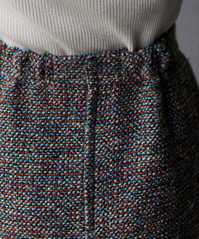 スカート ひざ丈 大きいサイズ レディース ファン シーツ イード