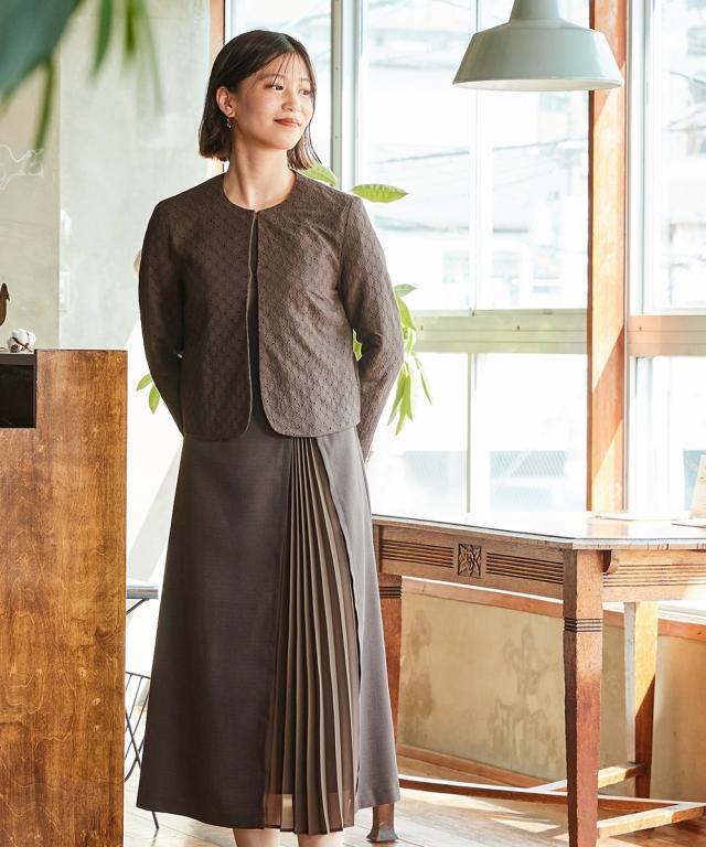 【入学式・卒業式・フォーマル】アシメプリーツナチュラルアンサンブル 〔Neina〕 ニッセン nissen_17