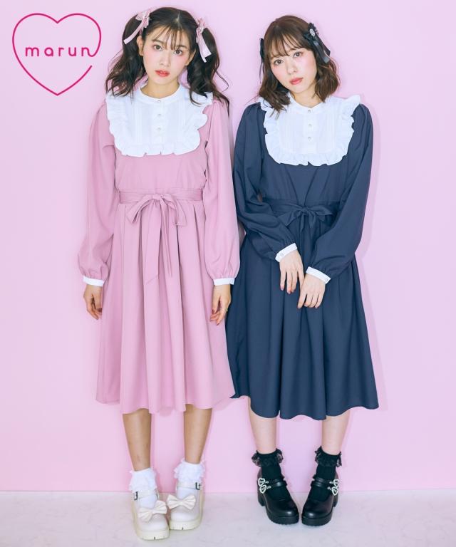 秋新作 トレンド重ねる異素材キルティングワンピース レディース