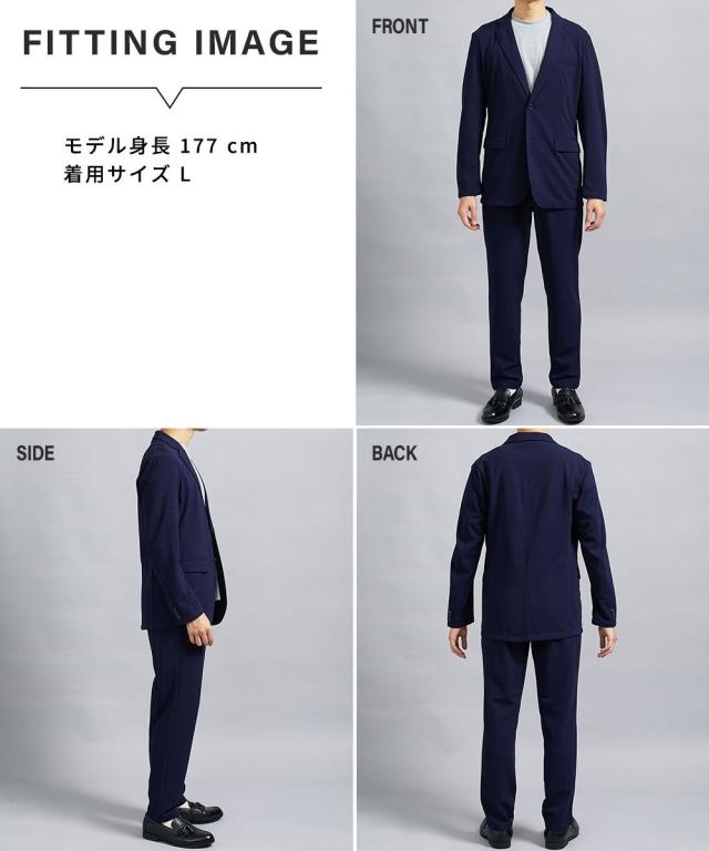 スーツ ビジネス メンズ ベルト ループ付 カットソー セットアップ ジャケット ＋イージー パンツ M/L/LL ニッセン nissen_15
