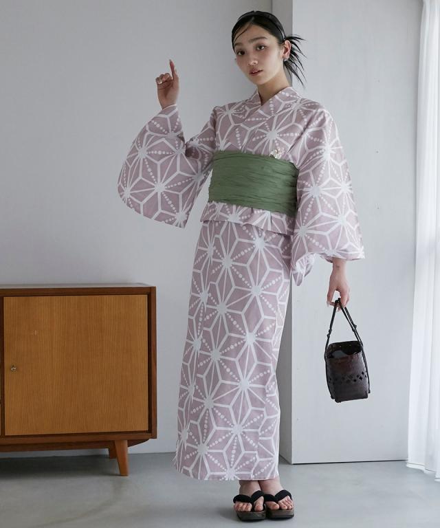浴衣 レディース 綿100％ 3点セット ゆかた＋へこ帯＋下駄 〔Neina〕 夏 ゆかた 大人 花火大会 和装 ニッセン nissen_12
