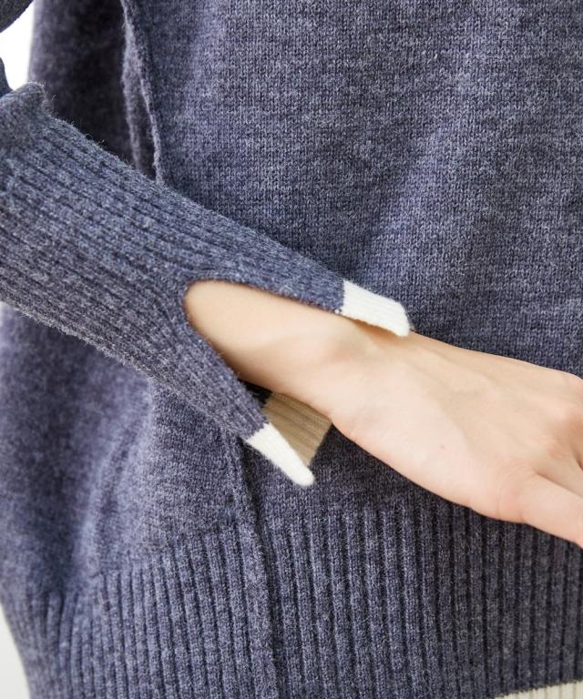 ニット セーター 大きいサイズ レディース バック ボタン ハイネック プルオーバー OtonaSMILE  制服 オフィス 産前 産後 M〜5L ニッセン nissen agesugi_sfaの通販は