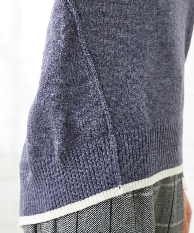 ニット セーター 大きいサイズ レディース バック ボタン ハイネック プルオーバー OtonaSMILE  制服 オフィス 産前 産後 M〜5L ニッセン nissen agesugi_sfaの通販は