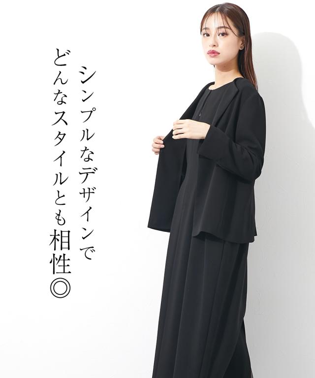 ジャケット 喪服 礼服 ブラックフォーマル レディース 単品 日本製生地使用 洗える防しわフロントホックラペル 〔Callarus〕 M/L ニッセン nissen_5