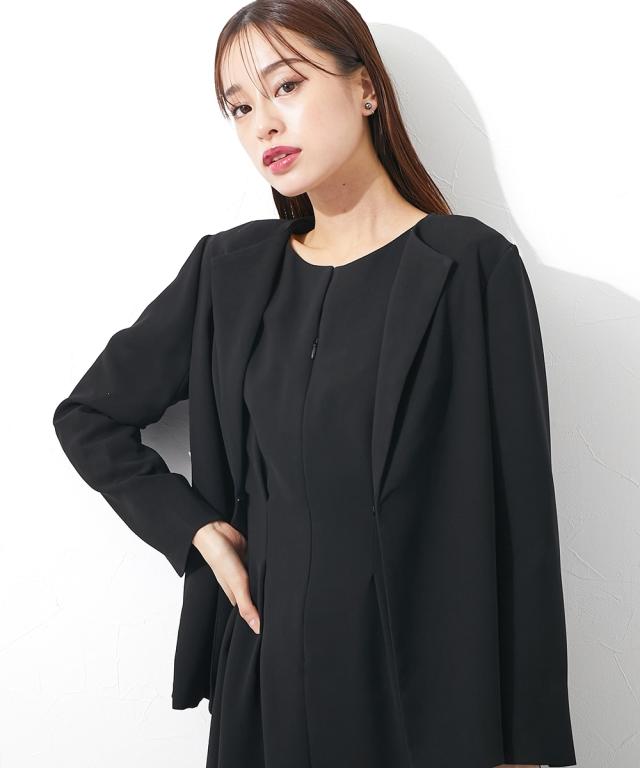 ジャケット 喪服 礼服 ブラックフォーマル レディース 単品 日本製生地使用 洗える防しわフロントホックラペル 〔Callarus〕 M/L ニッセン nissen_14
