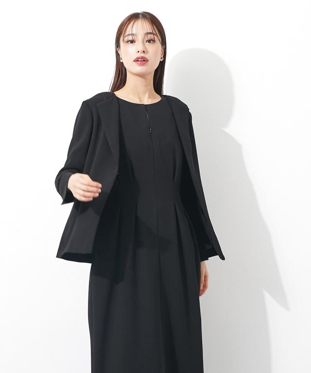 ジャケット 喪服 礼服 ブラックフォーマル レディース 単品 日本製生地使用 洗える防しわフロントホックラペル 〔Callarus〕 M/L ニッセン nissen_15