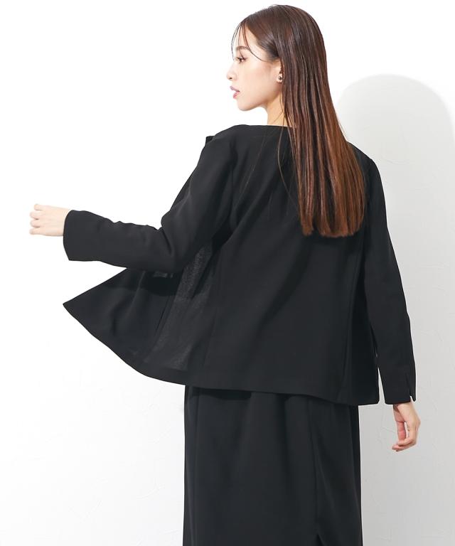 ジャケット 喪服 礼服 ブラックフォーマル レディース 単品 日本製生地使用 洗える防しわフロントホックラペル 〔Callarus〕 M/L ニッセン nissen_16