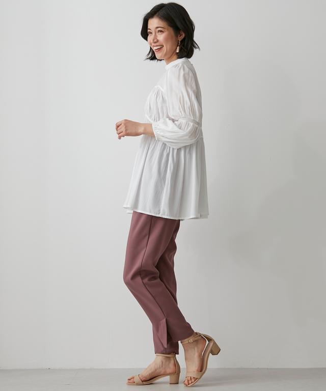 シャツ ブラウス レディース 変形ギャザーティアード Hana服 M/L ニッセン nissen 変形ギャザーティアードブラウス【Hana服】 通販【ニッセン】