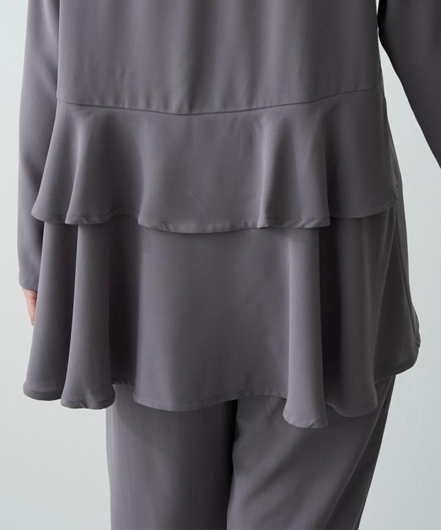 シャツ ブラウス シニア ファッション 後ろティアード セットアップ M/L/LL/3L ニッセン nissen_17