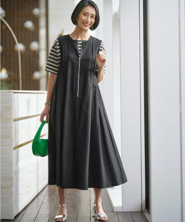 衣装 ロング マキシ レディース 側面うつり変わりジッパー OtonaSMILE  ひざ下 M/L ニッセン nissen agesugi_sfa