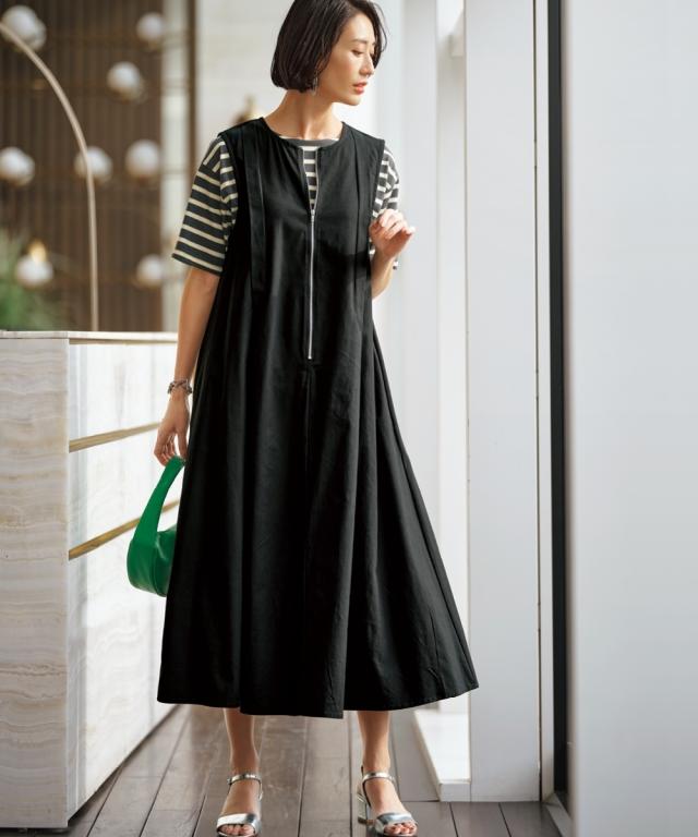 衣装 ロング マキシ レディース 側面うつり変わりジッパー OtonaSMILE  ひざ下 M/L ニッセン nissen agesugi_sfa