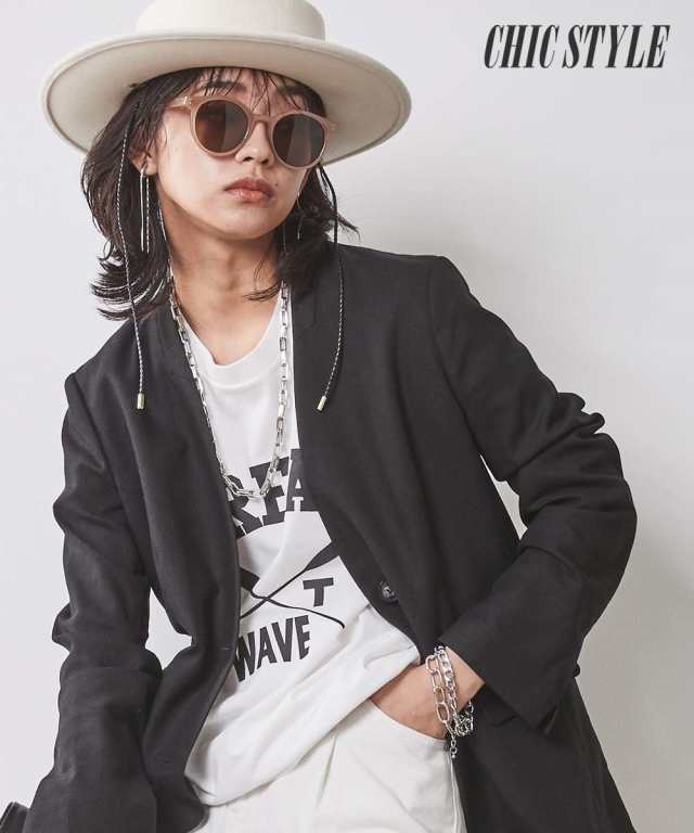 ジャケット アウター 大きいサイズ レディース 麻混ノーカラー シックス タイル 夏 L/LL/3L/4L/5L ニッセン nissen agesugi_sfaの通販は 10,217円