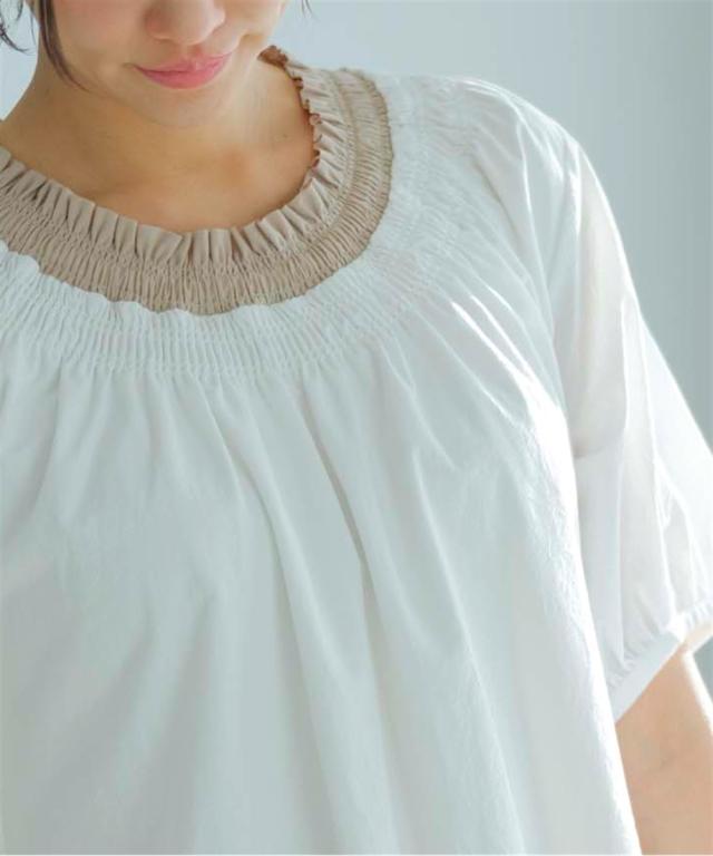 ワンピース ロング マキシ レディース 綿100％ 衿配色 Otona Purete  ひざ下 LL/3L ニッセン nissen_14