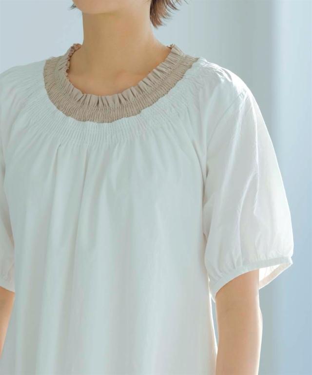 ワンピース ロング マキシ レディース 綿100％ 衿配色 Otona Purete  ひざ下 LL/3L ニッセン nissen_15
