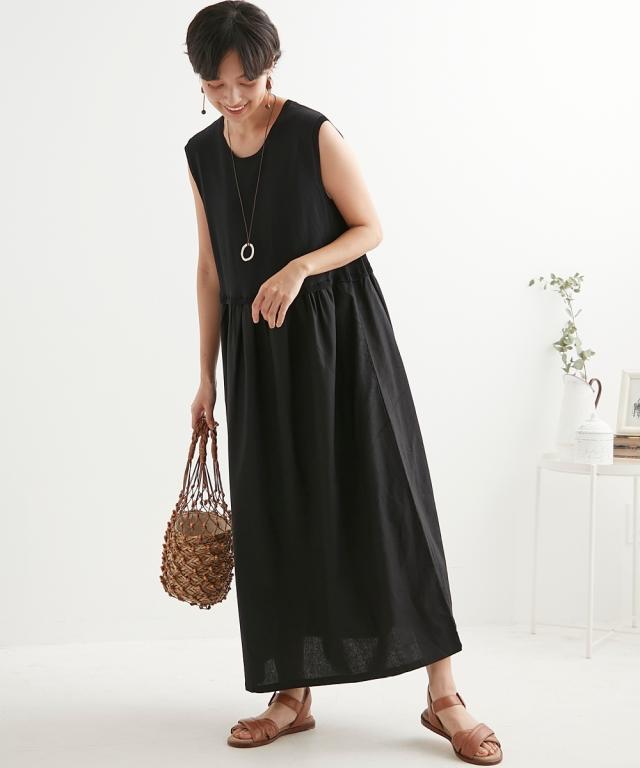 衣装 ロング マキシ レディース 異原料品縛 Otona Purete  ひざ下 M/L ニッセン nissen