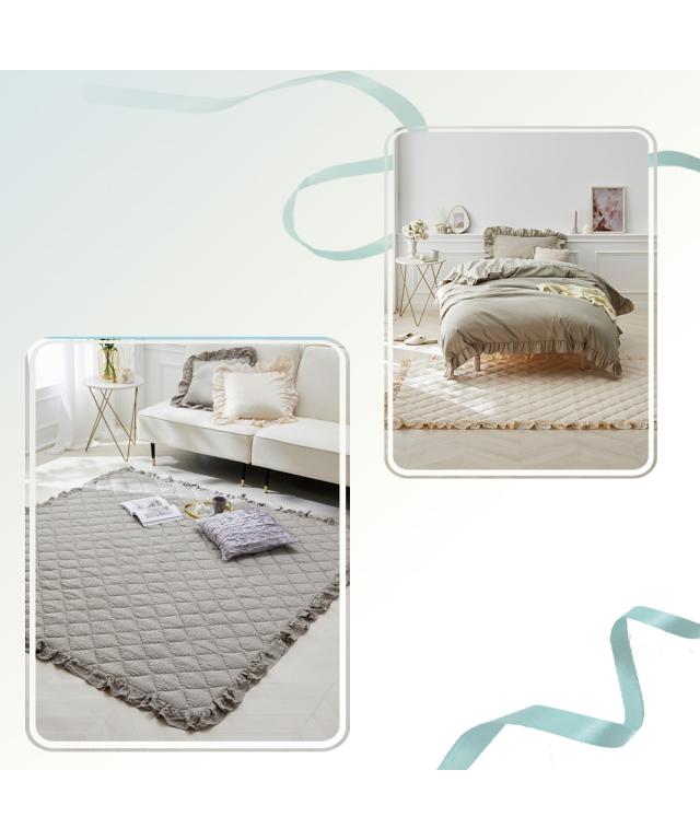 ラグ カーペット 絨毯 洗えるキルトラグ｜ふわ＆くしゅシリーズ サッカー 織 おしゃれ 約185×240 15mm ニッセン nissen_3