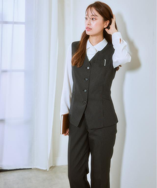 事務服 ベストスーツ パンツ レディース 会社制服 ベスト スーツ ＋ 消臭テープ付 会社 制服 ユニフォーム LL/3L ニッセン nissen agesugi_sfa