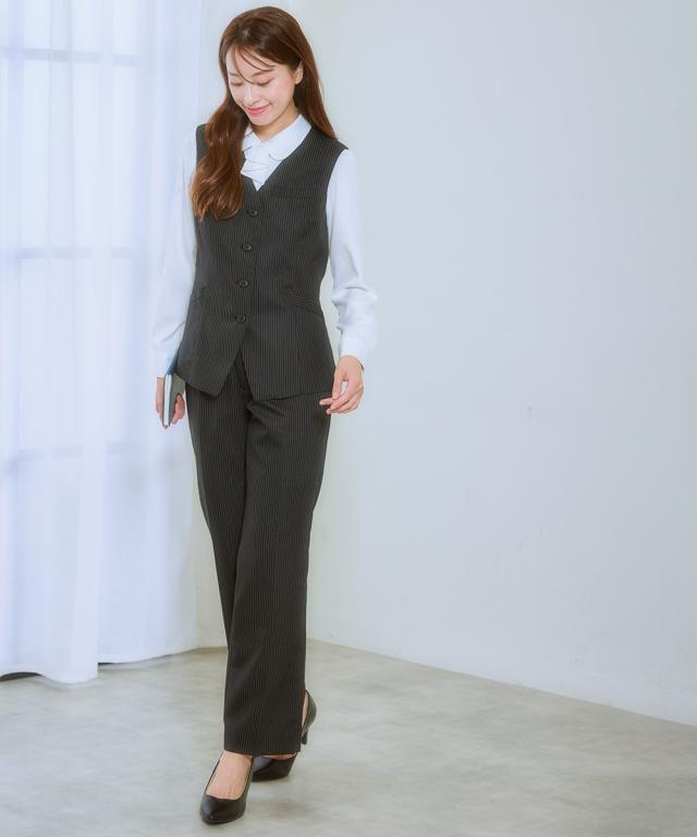 事務服 ベストスーツ パンツ レディース 会社制服 ベスト スーツ ＋ 消臭テープ付 会社 制服 ユニフォーム LL/3L ニッセン nissen agesugi_sfa