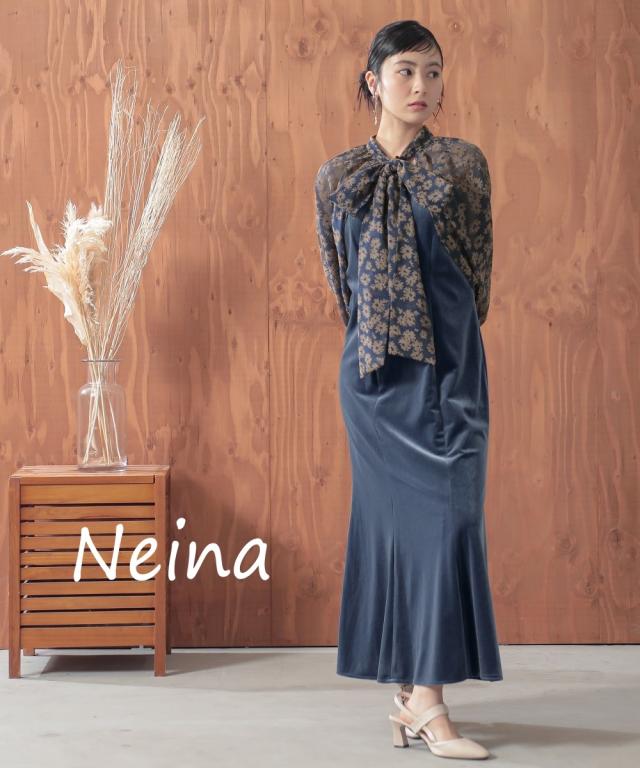 パーティドレス ワンピース レディース 結婚式 パーティー オケージョン ドレス 2WAY ボレロ ＋ベロアキャミ 有 〔Neina〕 二次会 披露宴 M/L ニッセン nissen