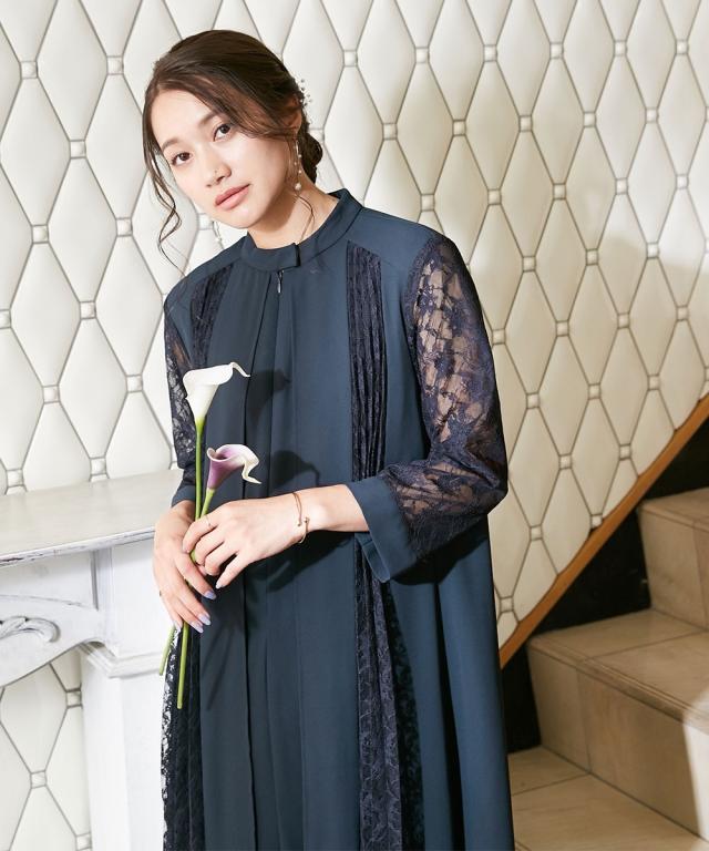 パーティドレス ワンピース レディース 結婚式 パーティー ドレス 前開き フロント レース デザイン 二次会 披露宴 お呼ばれ LL/3L ニッセン nissen_9