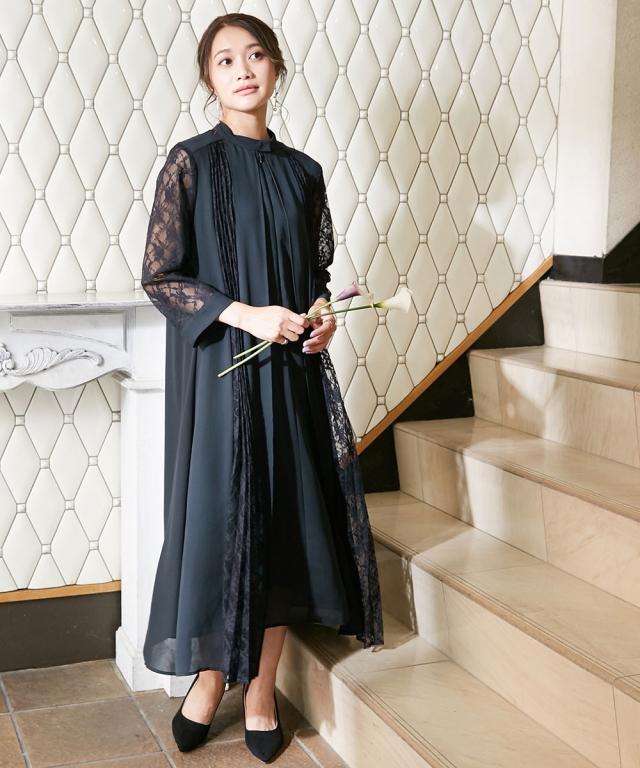 パーティドレス ワンピース レディース 結婚式 パーティー ドレス 前開き フロント レース デザイン 二次会 披露宴 お呼ばれ LL/3L ニッセン nissen_11