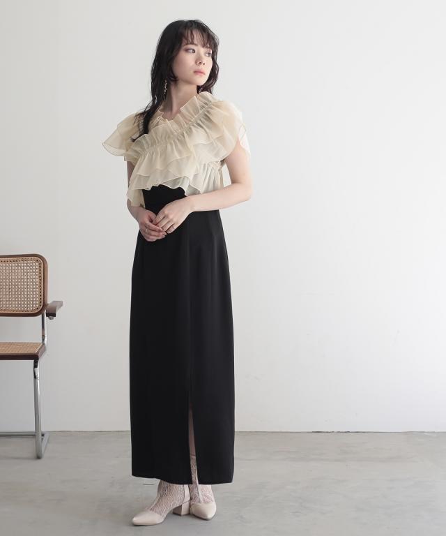 パーティドレス ワンピース レディース 結婚式 パーティー オケージョン ドレス オーガンジー3WAY デザイン 有 〔Callarus〕 二次会 LL/3L ニッセン nissen_2