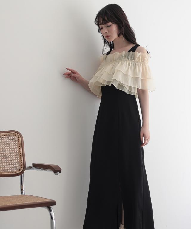 パーティドレス ワンピース レディース 結婚式 パーティー オケージョン ドレス オーガンジー3WAY デザイン 有 〔Callarus〕 二次会 LL/3L ニッセン nissen_3