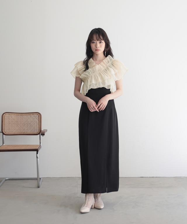パーティドレス ワンピース レディース 結婚式 パーティー オケージョン ドレス オーガンジー3WAY デザイン 有 〔Callarus〕 二次会 LL/3L ニッセン nissen_4