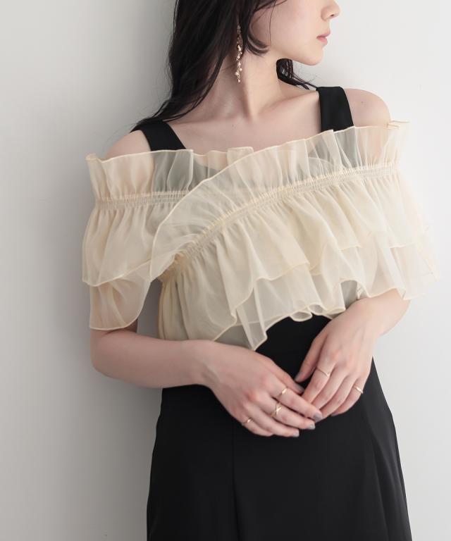 パーティドレス ワンピース レディース 結婚式 パーティー オケージョン ドレス オーガンジー3WAY デザイン 有 〔Callarus〕 二次会 LL/3L ニッセン nissen_5