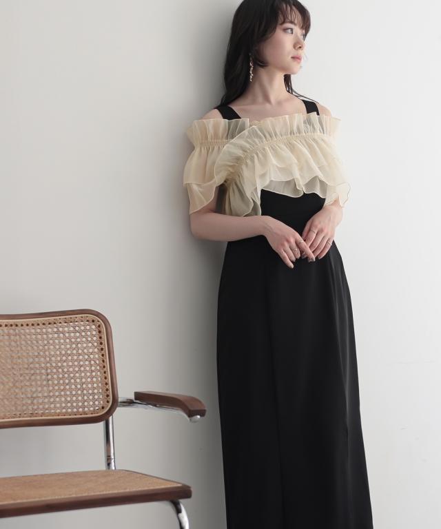 パーティドレス ワンピース レディース 結婚式 パーティー オケージョン ドレス オーガンジー3WAY デザイン 有 〔Callarus〕 二次会 LL/3L ニッセン nissen_9