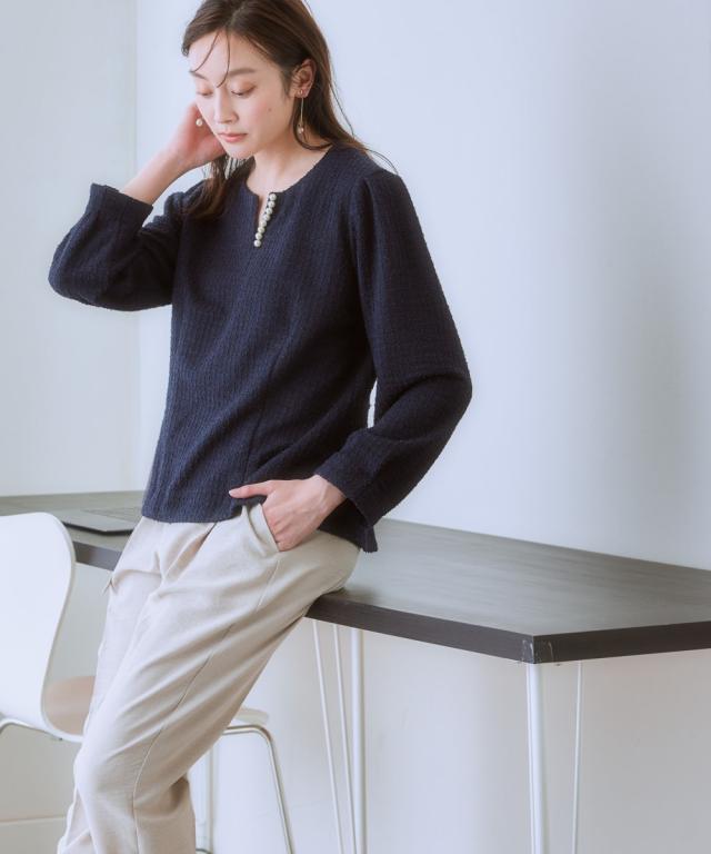 スーツ スカート レディース カットソー ツィード調素材 ブラウス