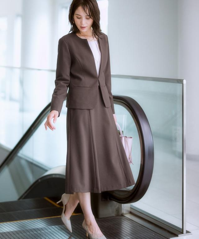 スーツ スカート 大きいサイズ レディース タテヨコ ストレッチ ロング