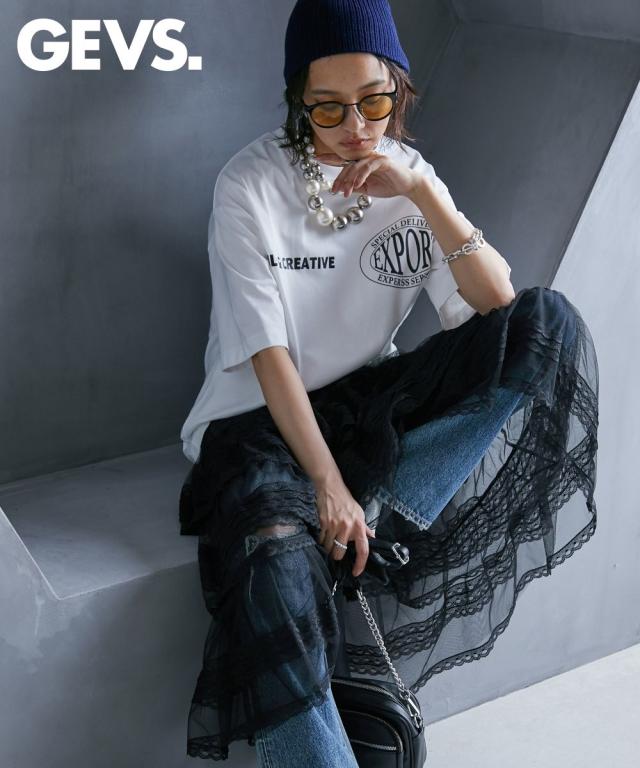 ロングスカート レディース チュールティアード スカート ペチ 付 GEVS. 夏 マキシスカート 長め ロンスカ | 6L/8L/10L | ニッセン nissen