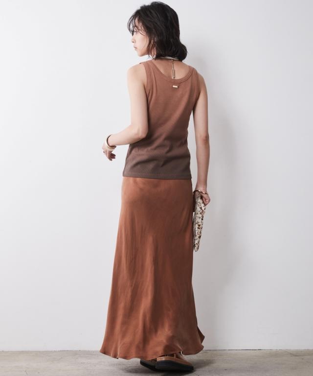 ロングスカート レディース Aラインナロー マキシ スカート 脇丈96cm シックスタイル 春 夏 秋 マキシスカート 長め ロンスカ | M〜L〜5L | ニッセン nissen_5