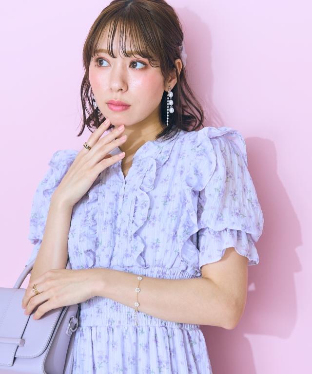 ワンピース ロング マキシ 大きいサイズ レディース フリル デザイン フラワー プリント marun ひざ下 L/LL/3L/4L/5L ニッセン nissen_3