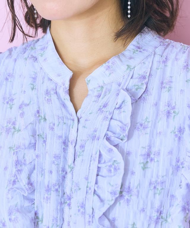 ワンピース ロング マキシ 大きいサイズ レディース フリル デザイン フラワー プリント marun ひざ下 L/LL/3L/4L/5L ニッセン nissen_6